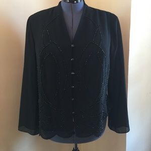 Evening Wear Black Blouse with Sequin